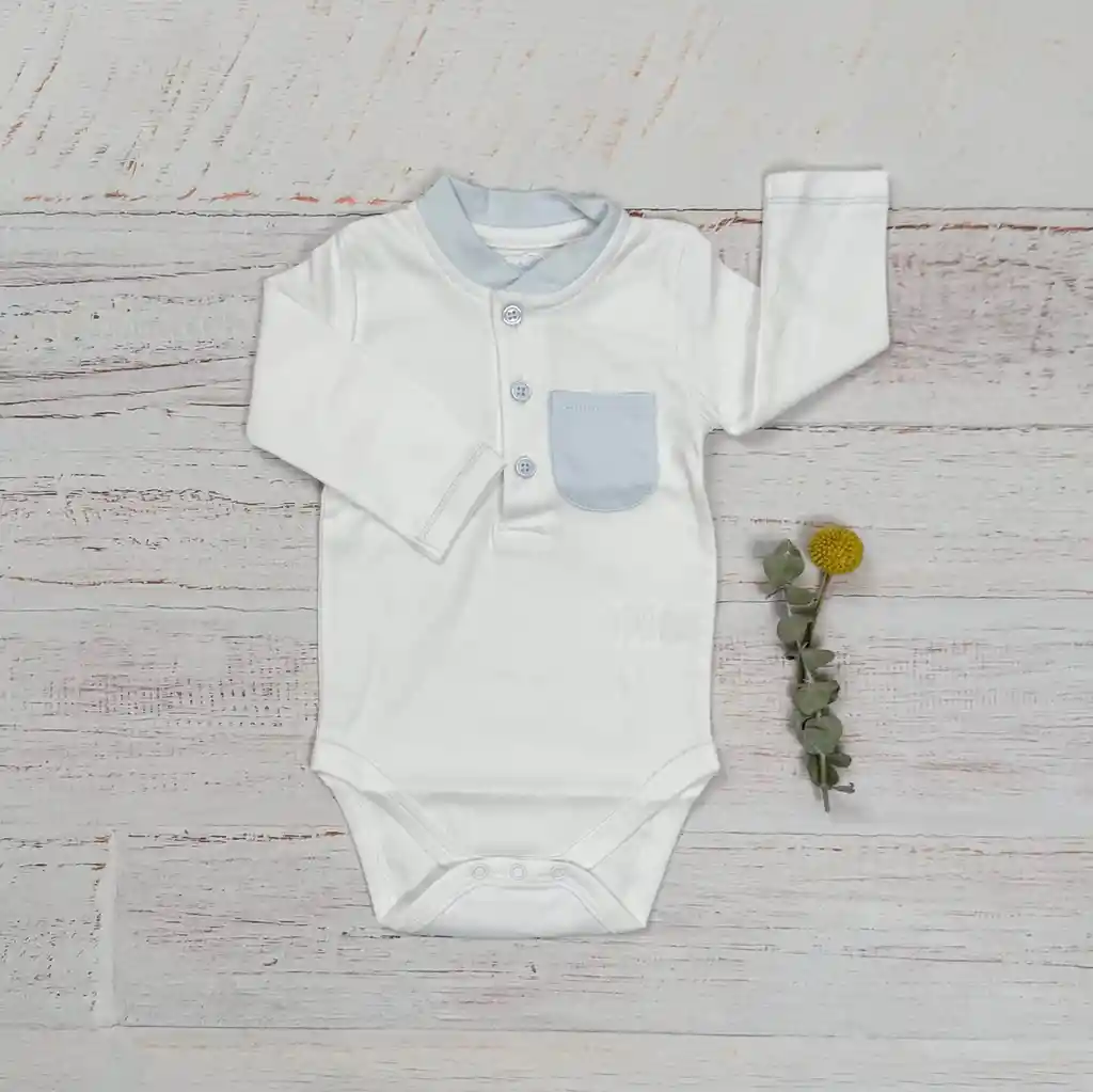 Body Noa Cuello Celeste Talla 6/9 Meses