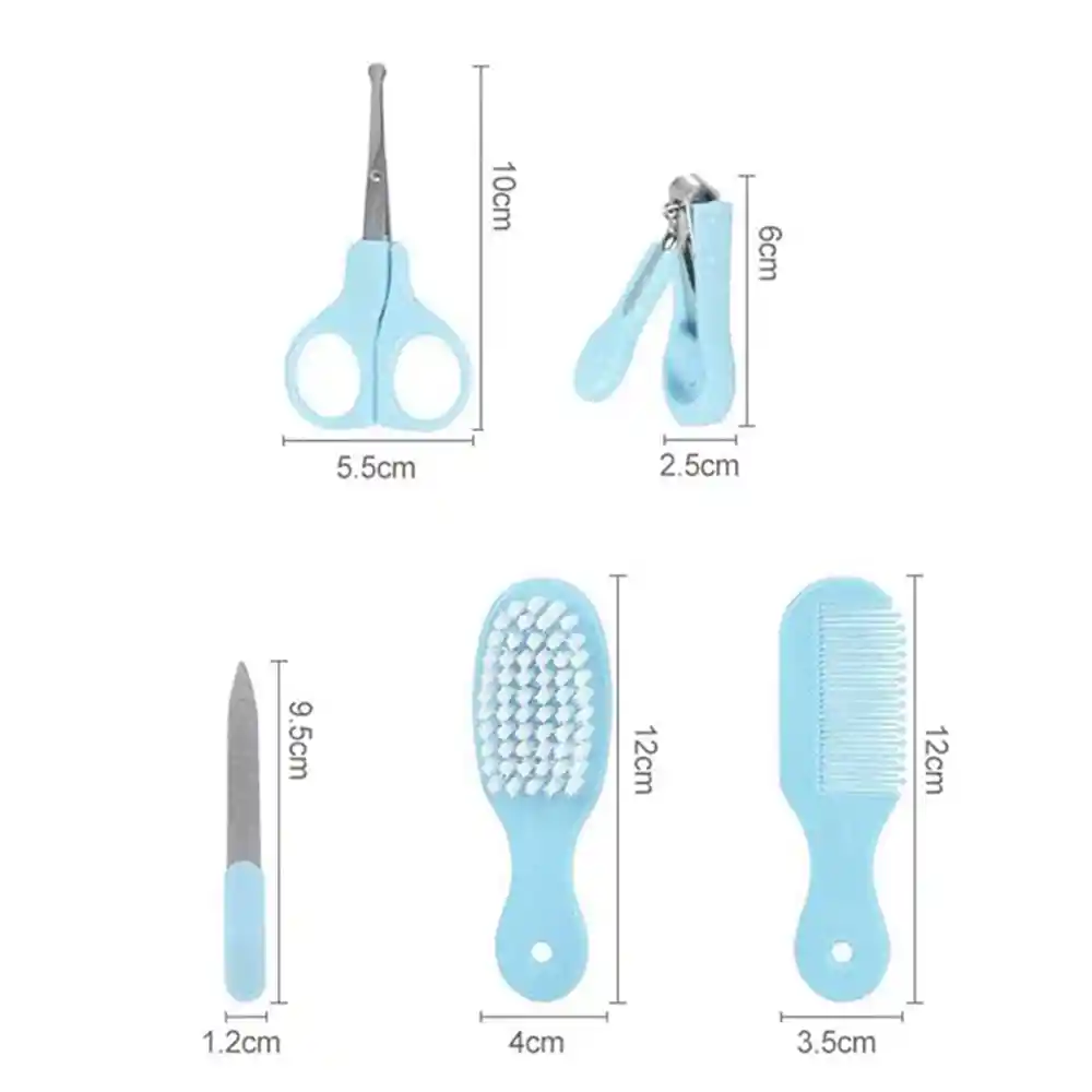 Set Manicure Cuidados Bebe 5 En 1 Cortauñas Peine Cepillo