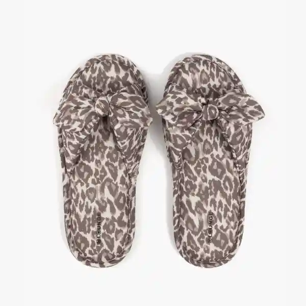 Pantuflas Dreamy Animal Print 35-36 Taupe