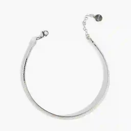 Collar Acero Inoxidable Choker Textura Plateado