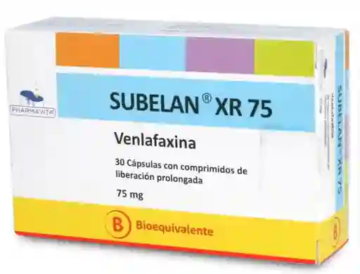 Subelan Xr Venlafaxina 75 Mg 30 Cápsulas Liberación Prolongada