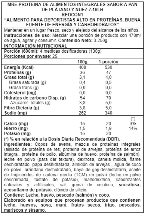 Mre Meal Replacement 7 Lb - Redcon1 Banana Nut