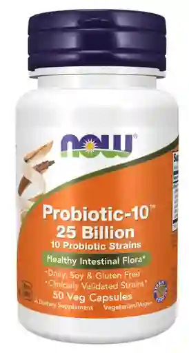 Probiótico -10 25 Billion 50 Caps - Now Foods