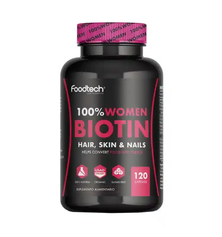 100% Women Biotina 120 Caps - Foodtech