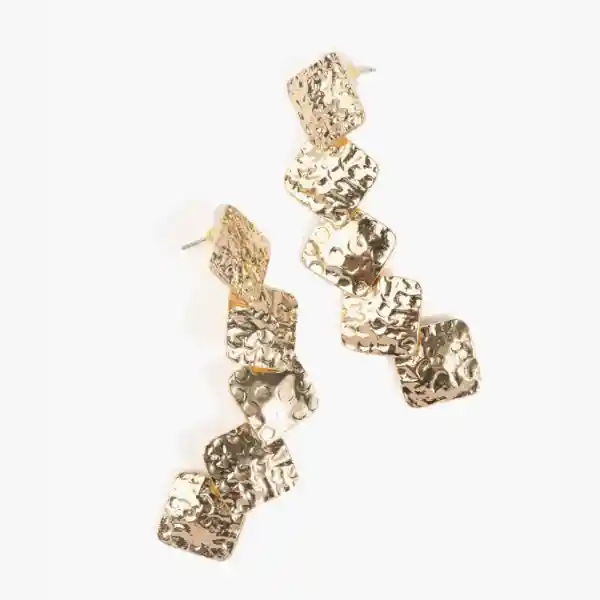 Aros Boho Largos Rombos Dorado