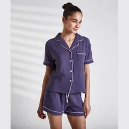 Pijama Dreamy Camisero Gauze M Azul