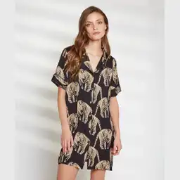 Camisa De Dormir Dreamy De Tigres M Negro