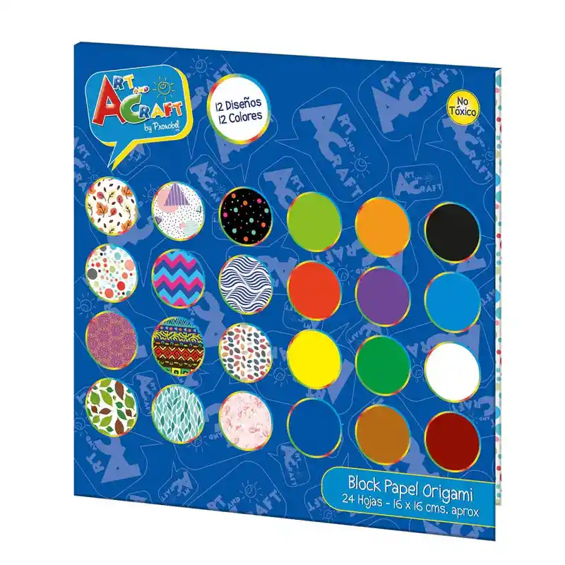 Papel Lustre Origami 12 Colores+12 Diseños 16 X 16 Cm Art Craft