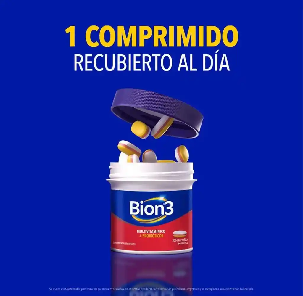 Bion3 Multivitamínico Con Probióticos 60 Comprimidos Recubiertos