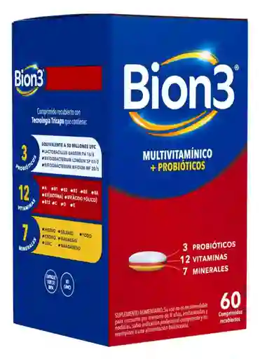 Bion3 Multivitamínico Con Probióticos 60 Comprimidos Recubiertos