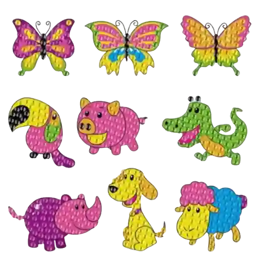 Stickers Perros Y Mariposas Para Pegar Diamantes