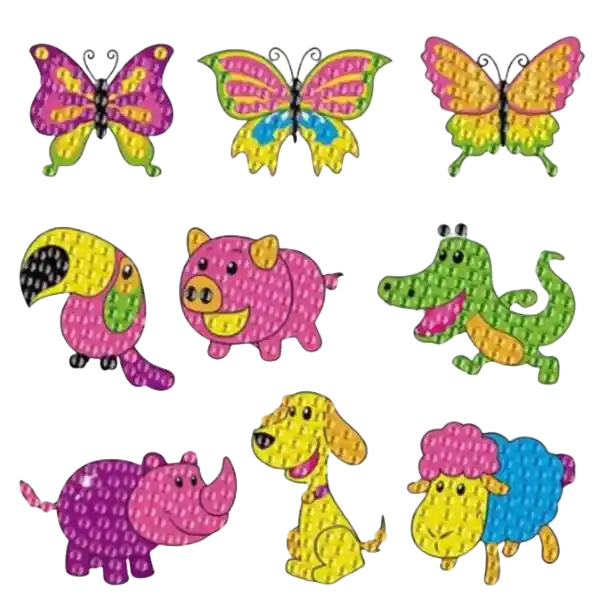 Stickers Perros Y Mariposas Para Pegar Diamantes