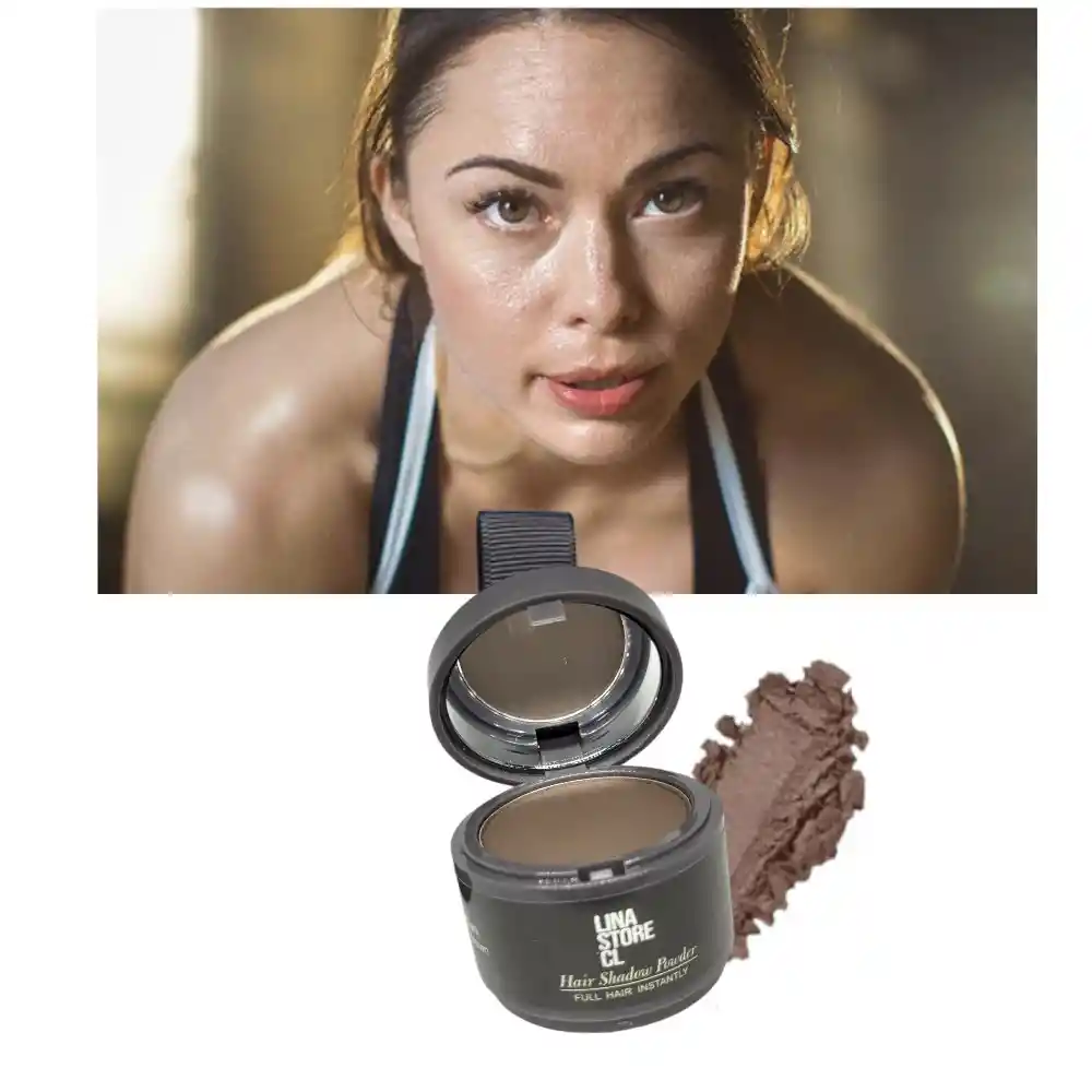 Sombra Disimulador Calvicie Fibra Capilar Con Esponja Castño Oscuro