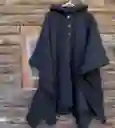 Poncho Típico Chileno Con Capucha, Adulto (talla Única) Azul Piedra