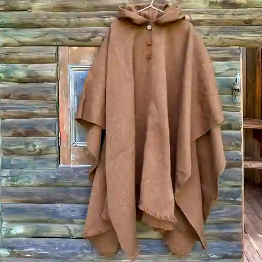 Poncho Típico Chileno Con Capucha, Adulto (talla Única) Vicuña