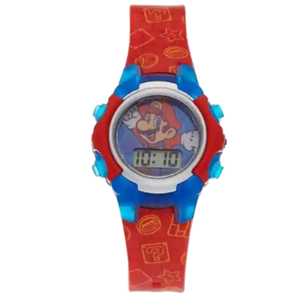 Super Mario Reloj Lcd Parpadeante Esfera Chica