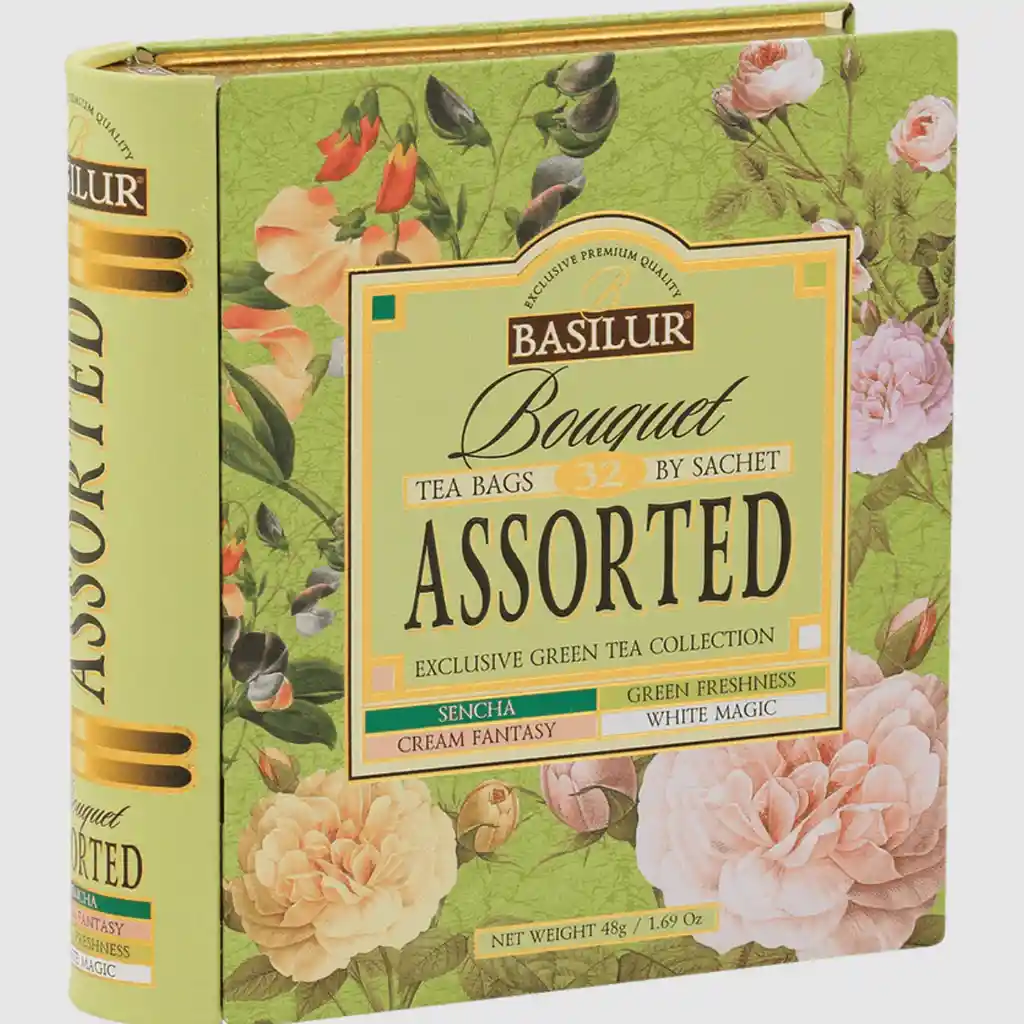 Té Ceylon- Lata Regalo Tea Book Assorted Bouquet 32 Bolsas