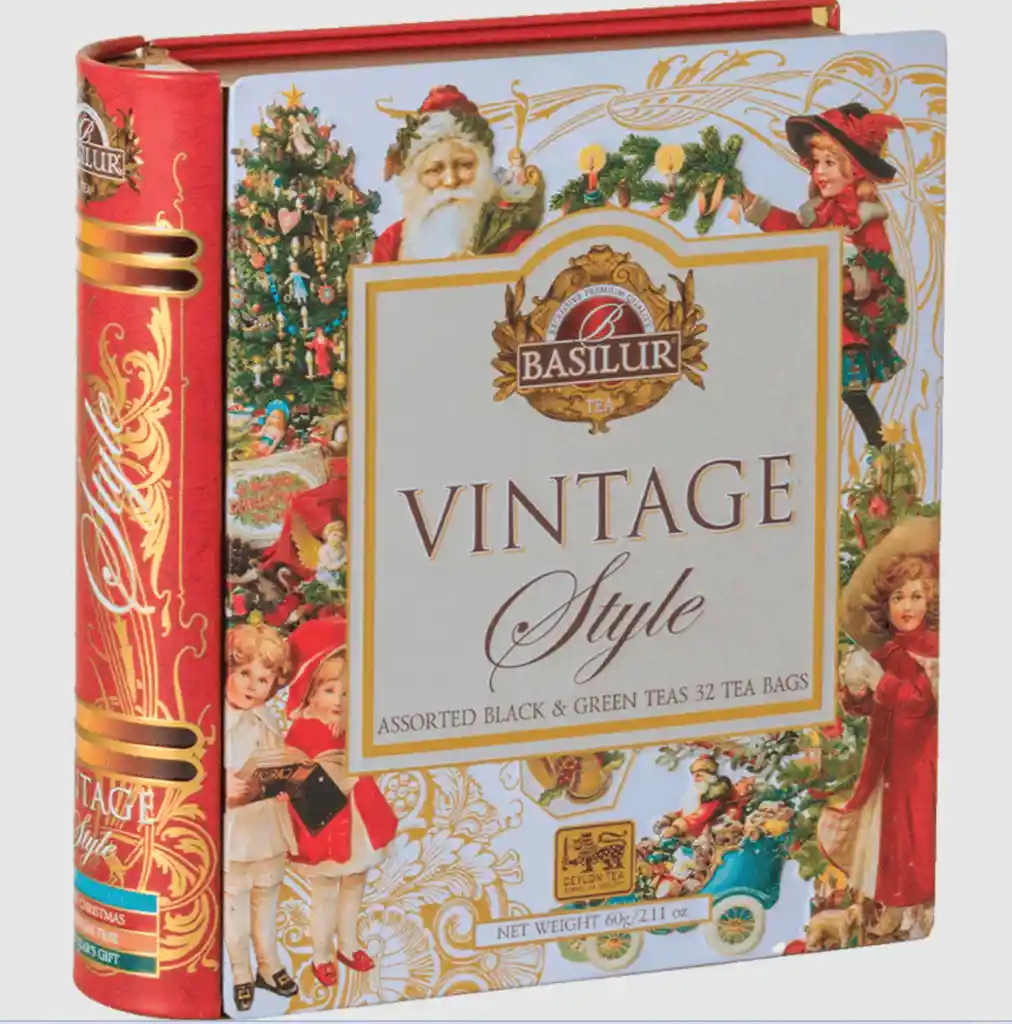 Tea Book Vintage Christmast Basilur 32 Bolsas
