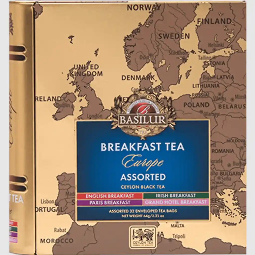 Libro De Té - Breakfast Europa - 32 Bolsitas - Basilur