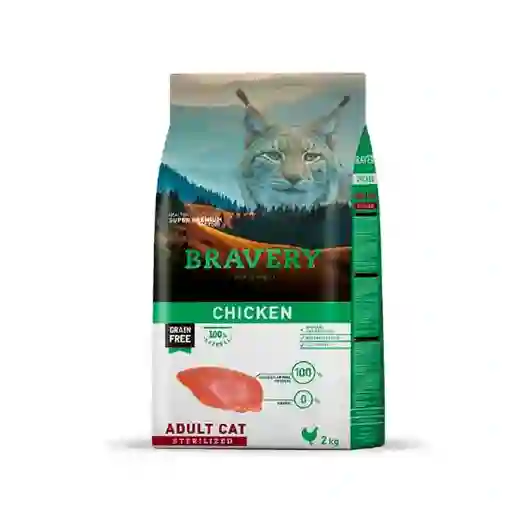 Alimento Gato Bravery Chicken Adult Sterilized 7kg