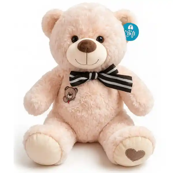 Peluche Oso De 40cm Con Cinta Negra