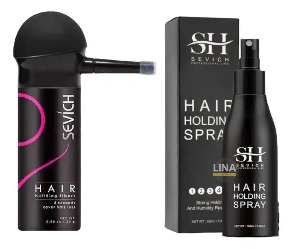 Fijador Cabello Fuerte + Polvo Negro Disimulado Calvicie + Bomba