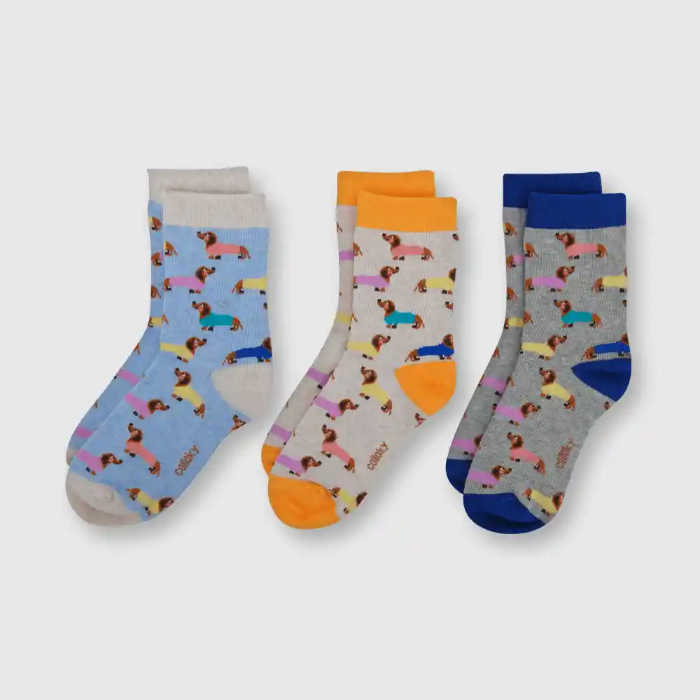 Calcetín Perros De Niño Gris