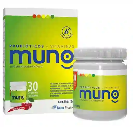 Muno Probioticos + Vitaminas 30 Comprimidos Masticables