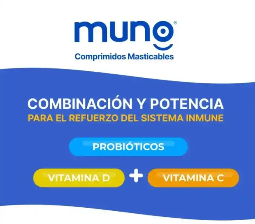 Muno Probioticos + Vitaminas 30 Comprimidos Masticables