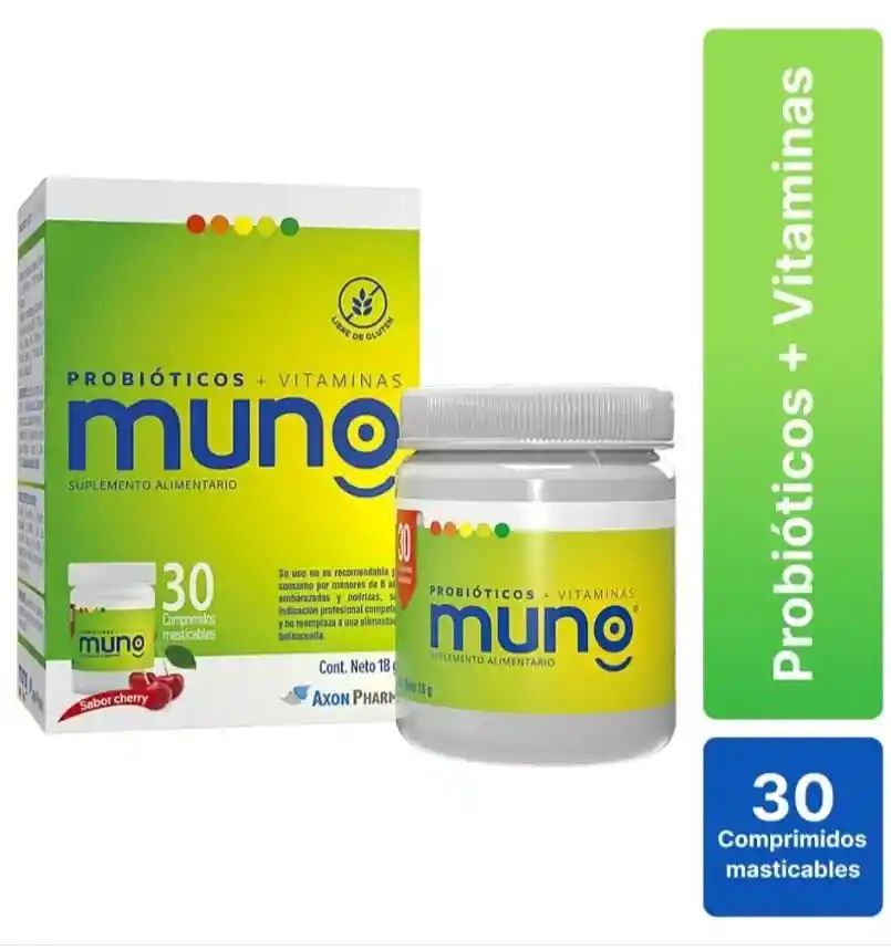 Muno Probioticos + Vitaminas 30 Comprimidos Masticables