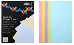 Hojas Tamaño Carta Colores Pastel 100 Hojas 80 Gr 5 Colores Nuovo