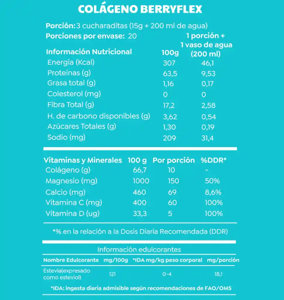 Colageno Berry Flex Cascara Foods 300g