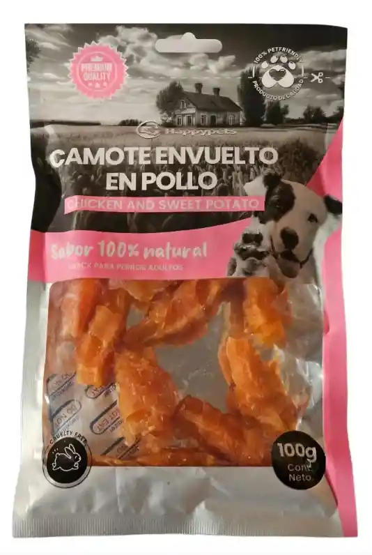 Happypets Camote Envuelto En Pollo 100g	
