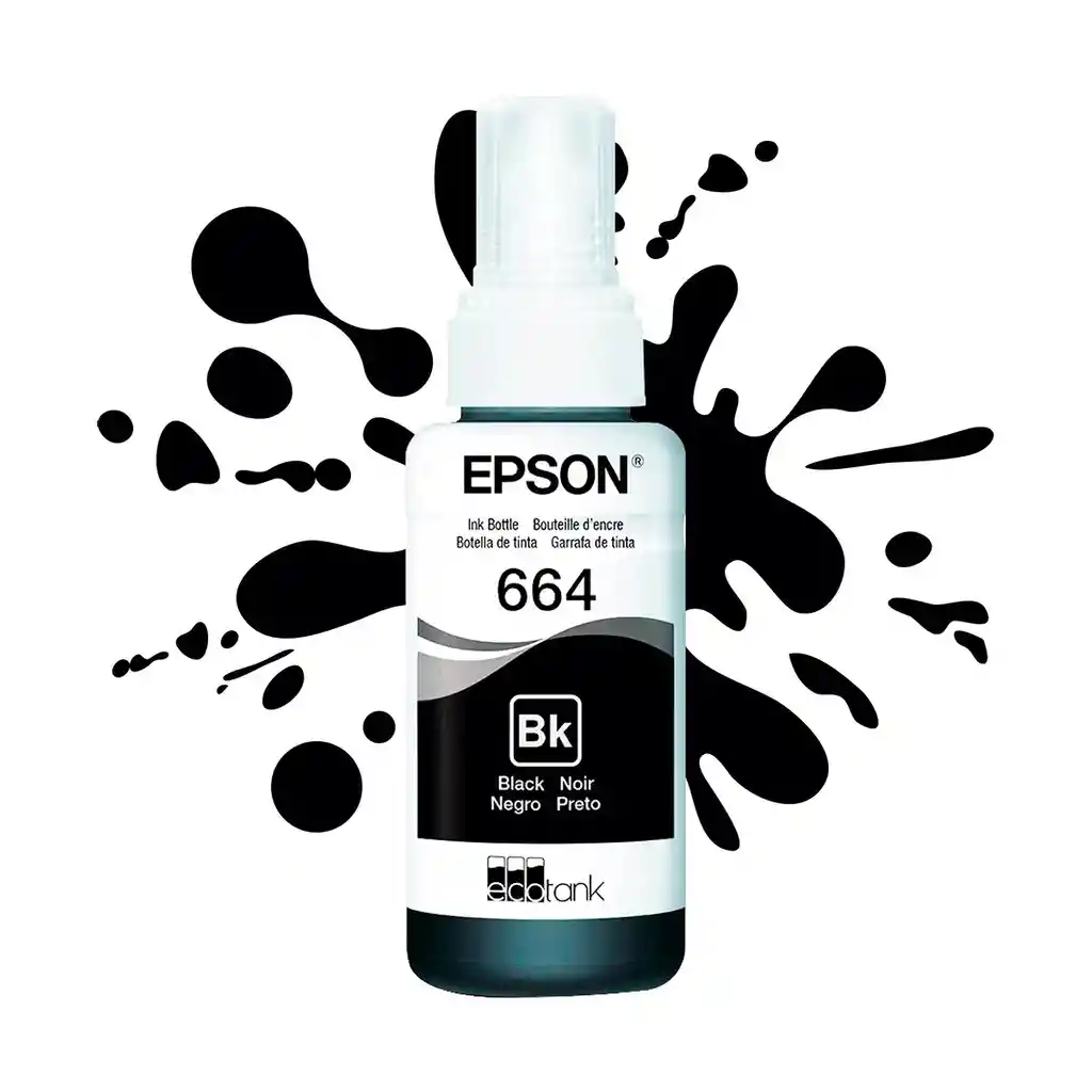 Botella De Tinta Epson Negra T664