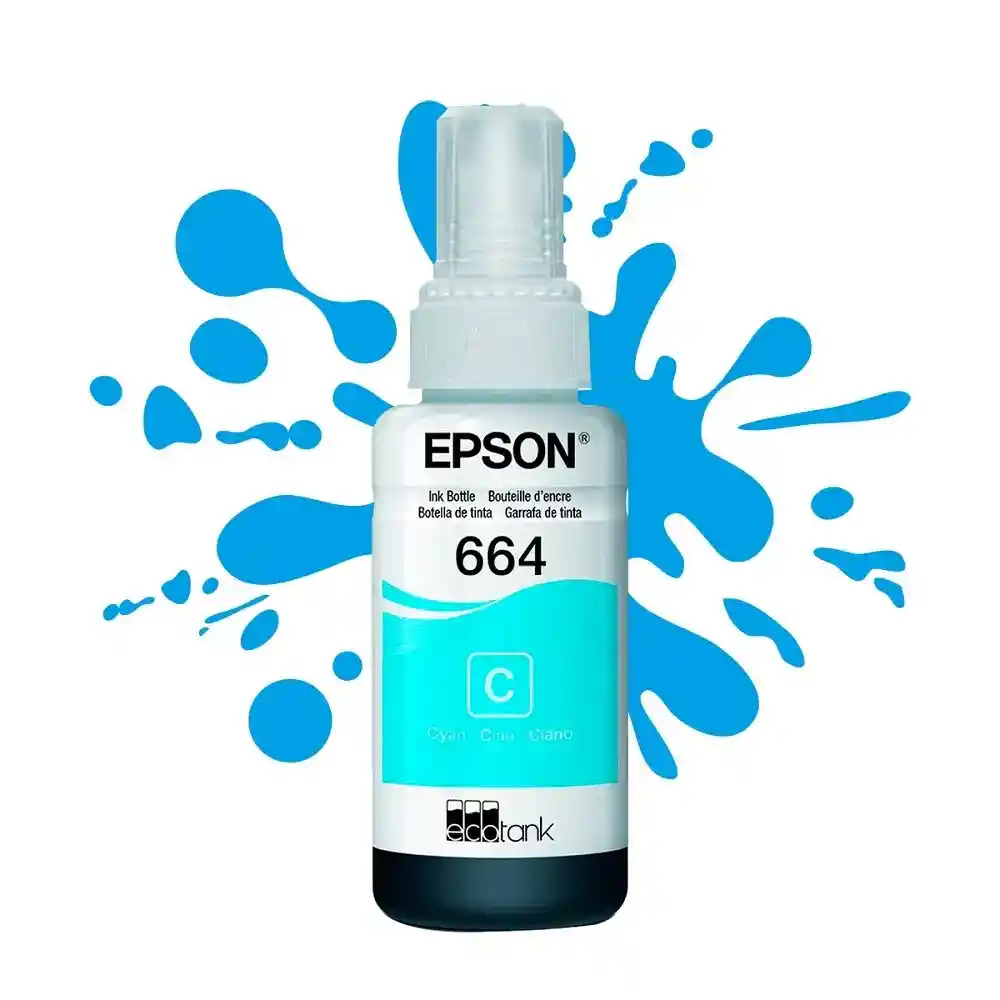 Botella De Tinta Epson Cyan T664