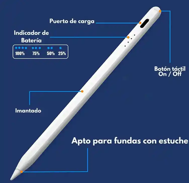 Lapiz Optico Capacitivo Para Ios Y Android Pencil Stylus