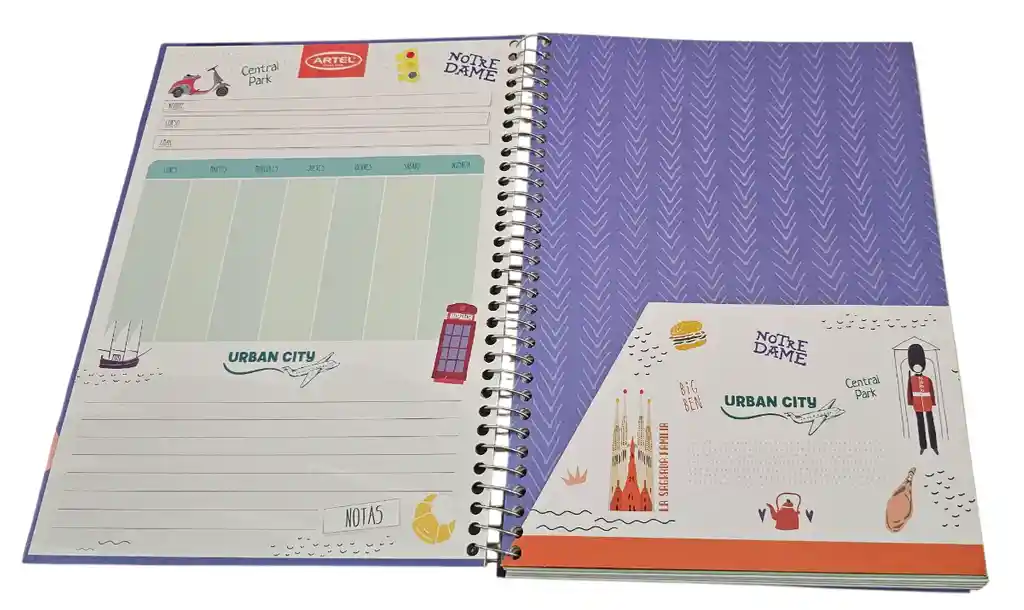 Cuaderno Artel Ciudades - 150 Hojas Matemáticas 7mm