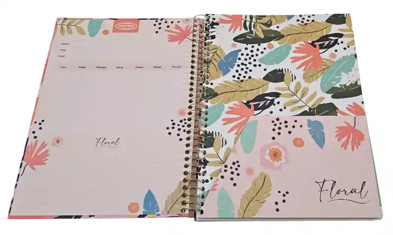 Cuaderno Artel Floral Foil - 150 Hojas Matemáticas 7mm