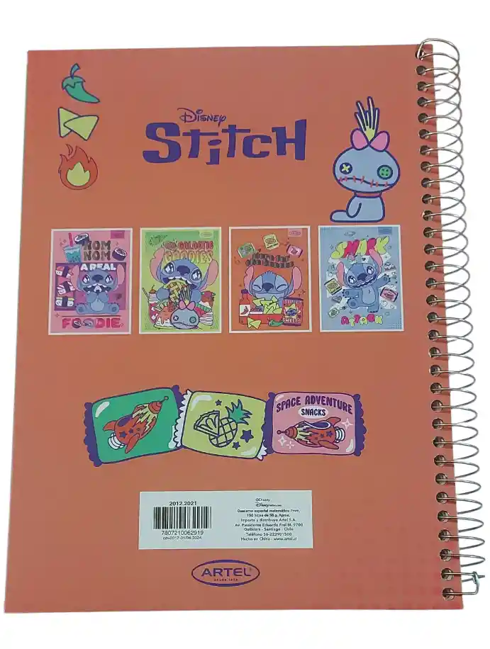 Cuaderno Stitch Artel 150 Hojas 7m Color Here For The Snacks