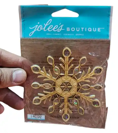 Ek Success Copo De Nieve Ornamento De Madera Adhesivo