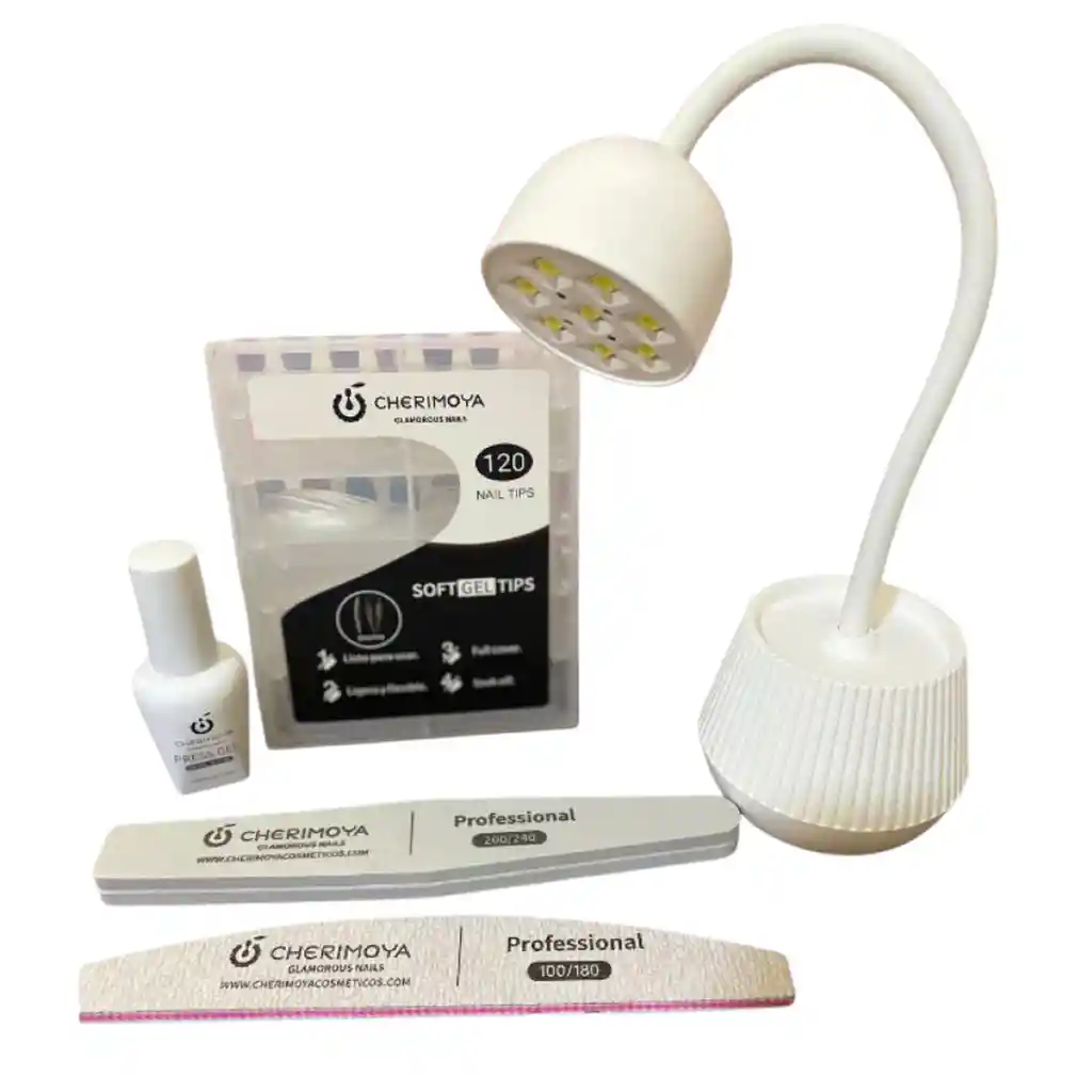 Kit Soft Gel (tips Oval) + Lampara Flor De Loto Cherimoya