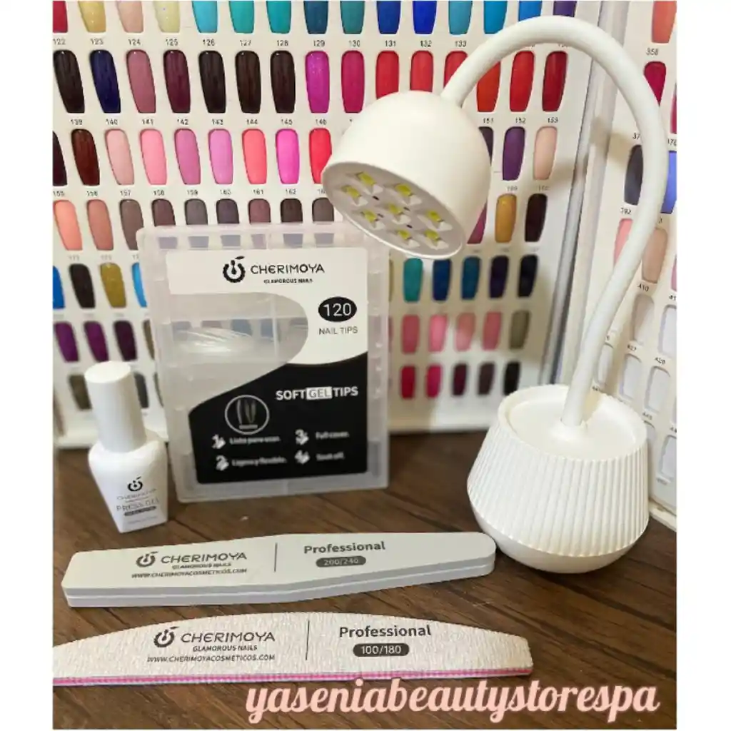 Kit Soft Gel (tips Oval) + Lampara Flor De Loto Cherimoya