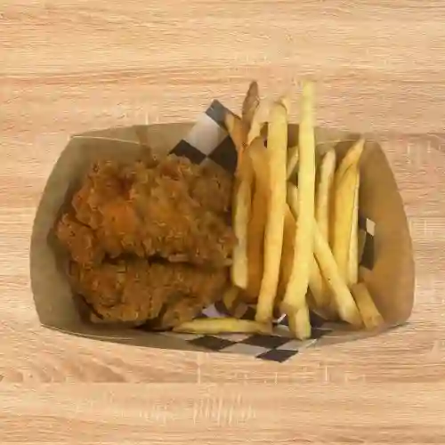 Pollo Frito Con Papas Fritas Comida Coreana