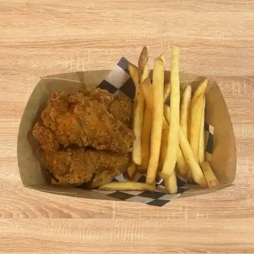 Pollo Frito Con Papas Fritas Comida Coreana