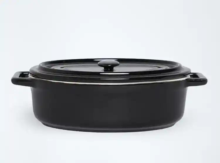 Ramequin Negro Cer Oval Pasta