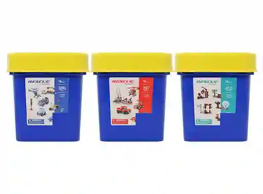 Balde Bloques Surt Poli/pirat/bomb