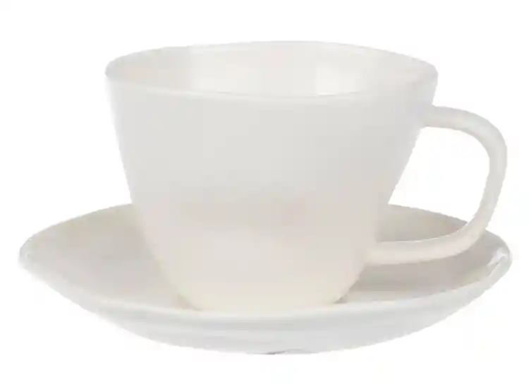 Taza C/plato Cafe Irreg Blanco Art