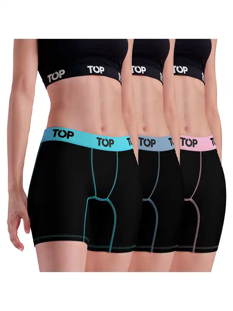 Boxer Mujer Top M208p3c8 Negro Xl