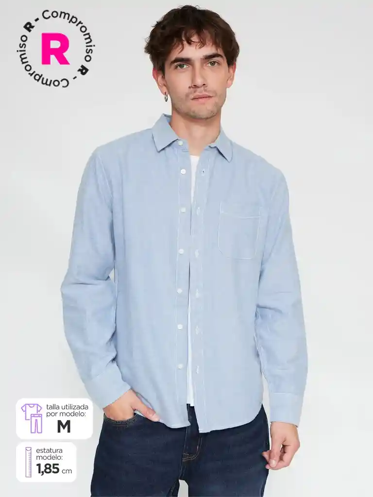 Cam Ml Oxford Aero Ss25 Azul L