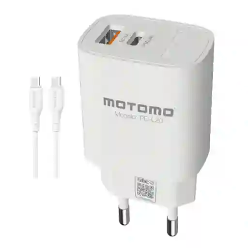 Cargador Motomo Dual Pd20w Carga Rapida - Blanco
